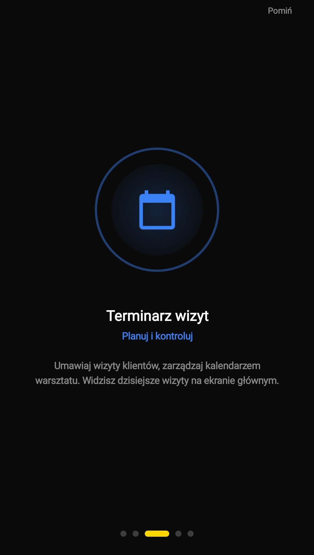 Onboarding — terminarz wizyt