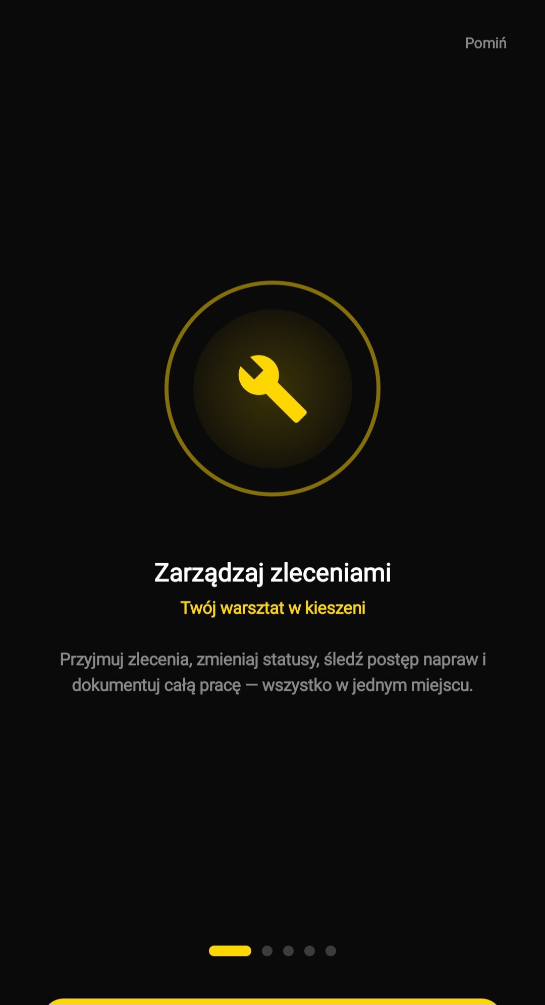 Onboarding — zarządzaj zleceniami